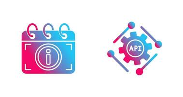 api and calendar Icon vector