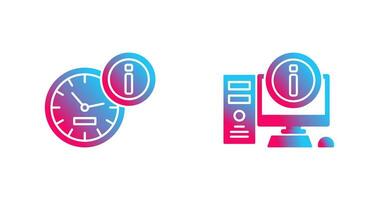 clock and computer Icon vector