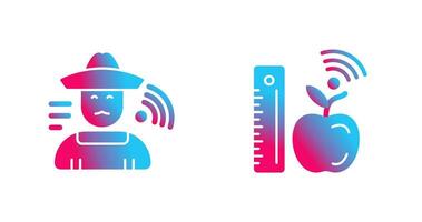 Farmer and Measure and Measure Icon vector