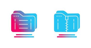 Folder and Compressed Icon vector