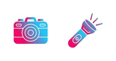 Camera and Flash Light Icon vector