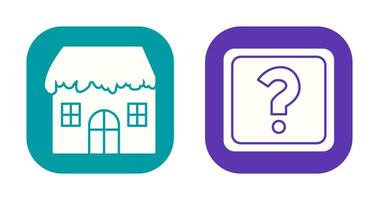 House with Snow and Question Mark Icon vector