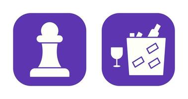 pawn and wine bottle in ice  Icon vector