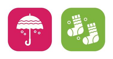 Umbrella and Winter Socks Icon vector