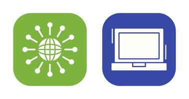 Networking and Laptop Icon vector