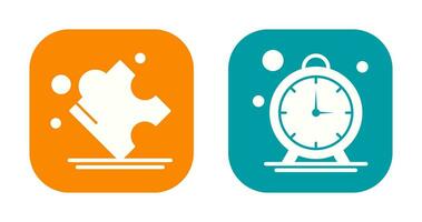 Puzzle and Stop Watch Icon vector