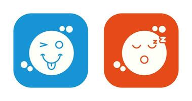 Tongue Out and Sleep Icon vector