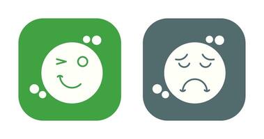 Wink and Sad Icon vector