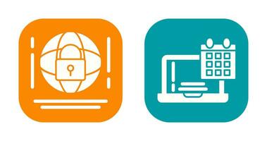 Internet Security and Calendar Icon vector