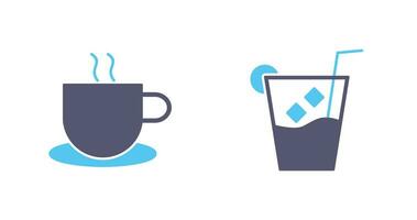 hot coffee and whiskey sour Icon vector