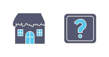 House with Snow and Question Mark Icon vector