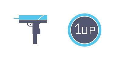 Gun and 1UP Icon vector