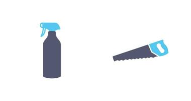 Spray bottle and Handsaw Icon vector