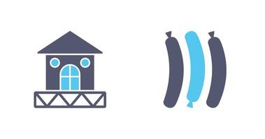 House and Hot Sausage Icon vector
