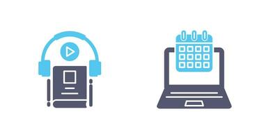 Timetable and Audio Book Icon vector