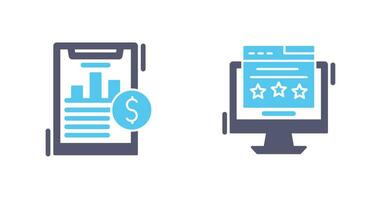 Financial Analytics and Webpage Icon vector