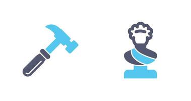 Hammer and Statue Icon vector