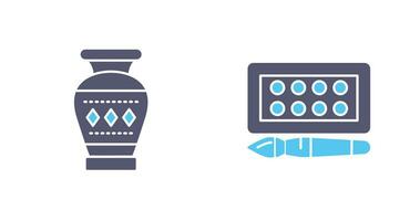 Vase and Water Colors Icon vector