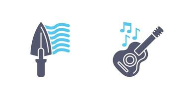 Trowel and Guitar Icon vector