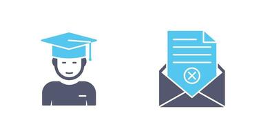 Graduate Student and Rejection Of A Letter Icon vector