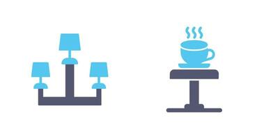 Lamp and Coffee Table Icon vector