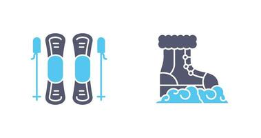 Skills and Snow Boots Icon vector