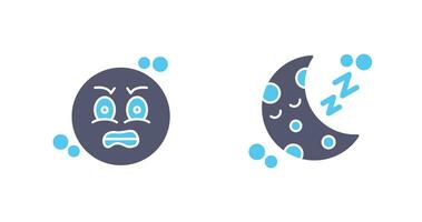 Angry and Sleeping Icon vector