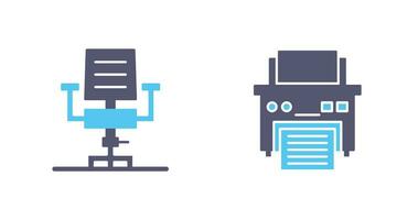 Desk Chair and Printer Icon vector