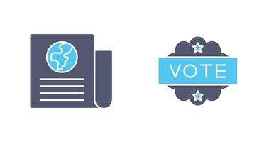 Newspaper and Vote  Icon vector