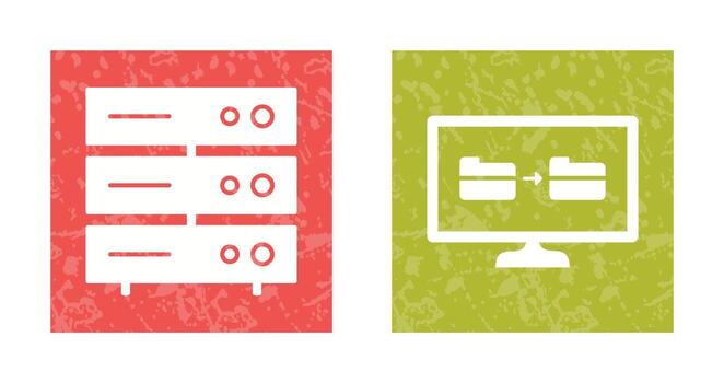servidor red y archivo compartiendo icono vector