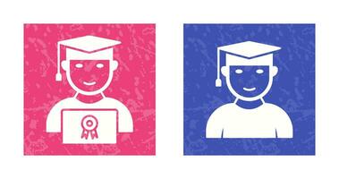 Student Holding Degree and Male Graduate Icon vector