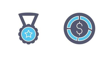 Medal and Pie Chart Icon vector