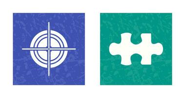 Target and Puzzle Piece Icon vector