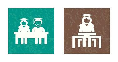 Students Sitting and Female Student Icon vector