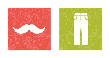 Moustache Men Pants Icon vector