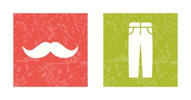 Bigote hombres pantalones icono vector