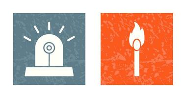 siren and lit matchstick Icon vector