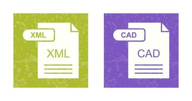 XML and CAD Icon vector