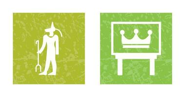 Egyptian god an d Crown Icon vector