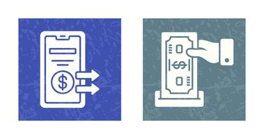 depositar y transferir icono vector