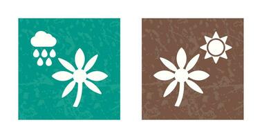 Flower with rain and Flower  Icon vector