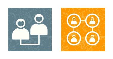 Connected Profiles and relation Icon vector