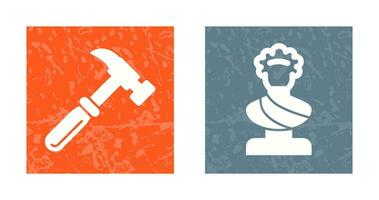 Hammer and Statue Icon vector