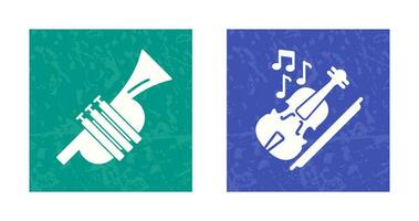 Trumpet and Violin Icon vector