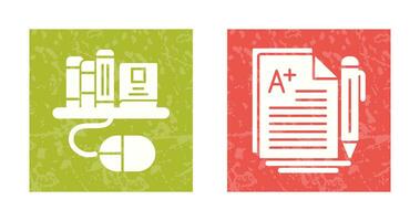 Digital Library and Essay Icon vector