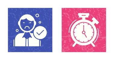 Rejected and Alarm Clock Icon vector