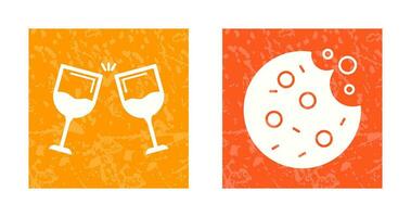 vino y Galleta icono vector