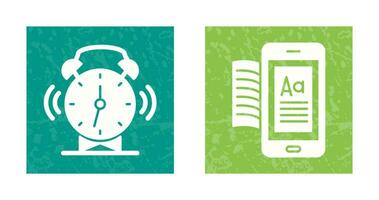 Alarm Clock and Ebook Icon vector