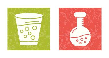 Antacid and Flask Icon vector