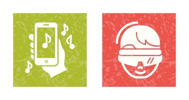 Smartphone and virtual Reality Glasses Icon vector